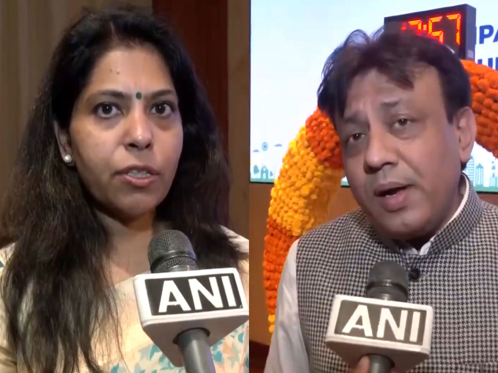 Surat Municipal Commissioner Shalini Agarwal; Surat Mayor Daxesh Mavani (Photo/ANI)