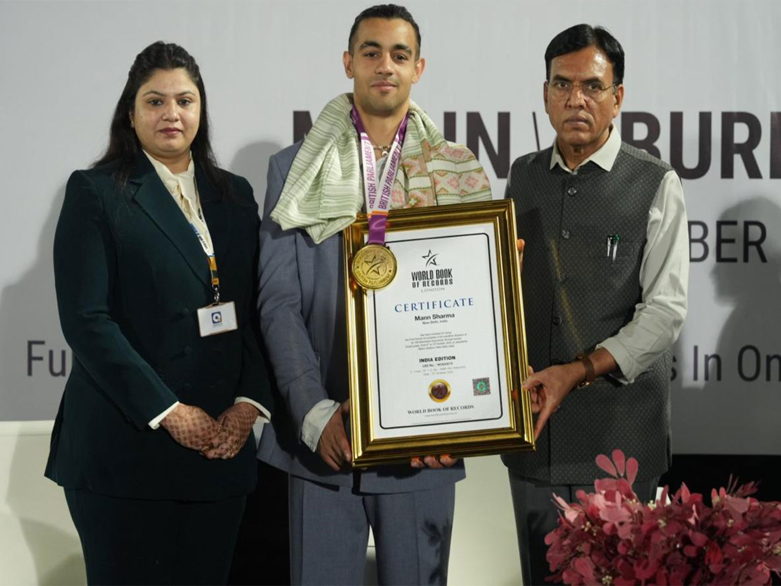 Mann Sharma with Union Sports Minister Mansukh Mandaviya. (Photo: Mann Sharma)