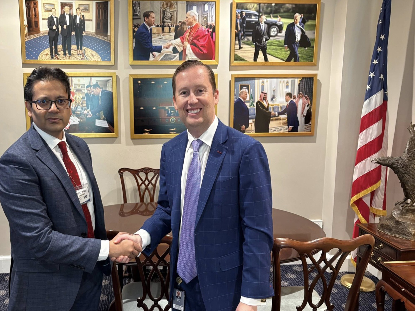 Muhammad Yunus’s special envoy Lutfey Siddiqi meets Sergio Gor at White House (Photo: Bangladesh Chief Adviser's Press)