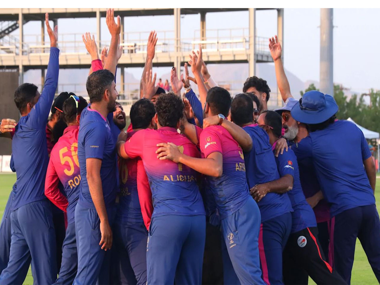 UAE team celebrating their qualification. (Photo: ICC)