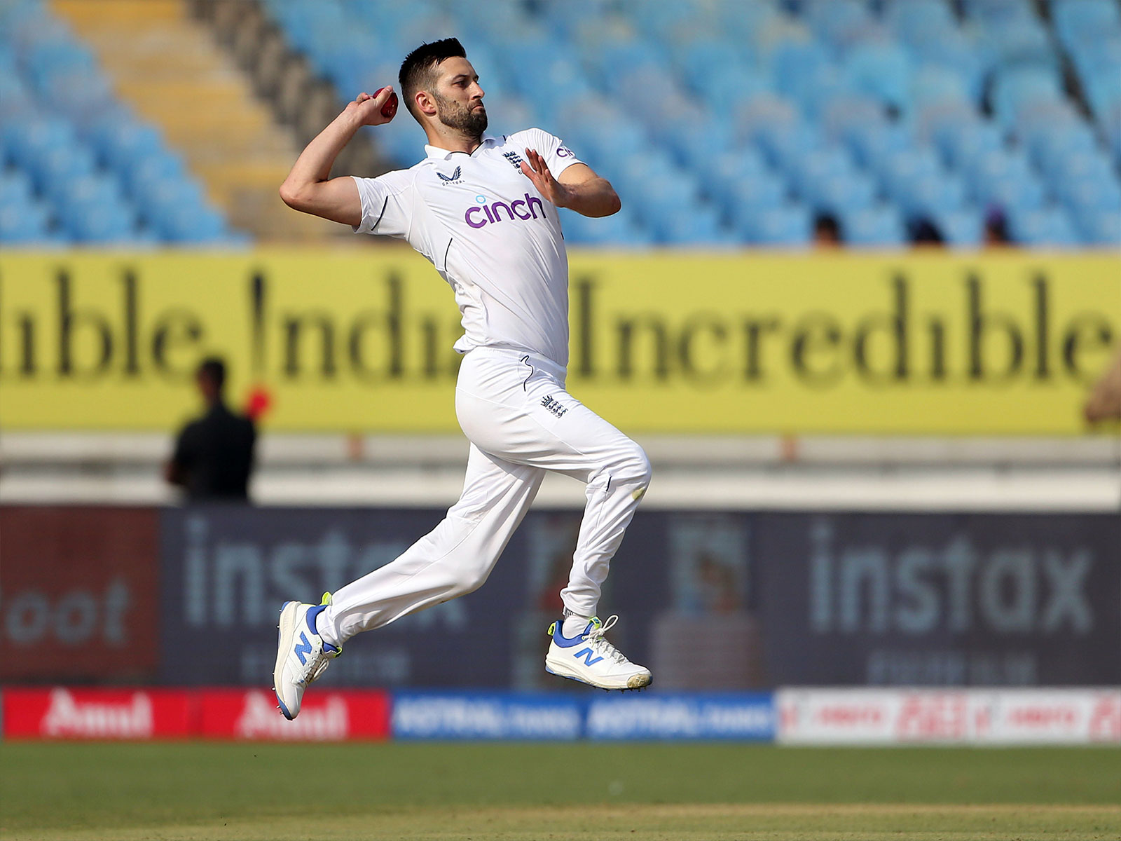 England bowler Mark Wood in action (Photo: ANI) England bowler Mark Wood in action (Photo: ANI)