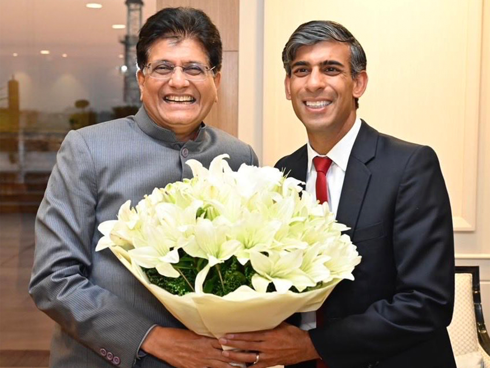 Union Minister Piyush Goyal with Former UK PM Rishi Sunak (Photo/ X@PiyushGoyal)