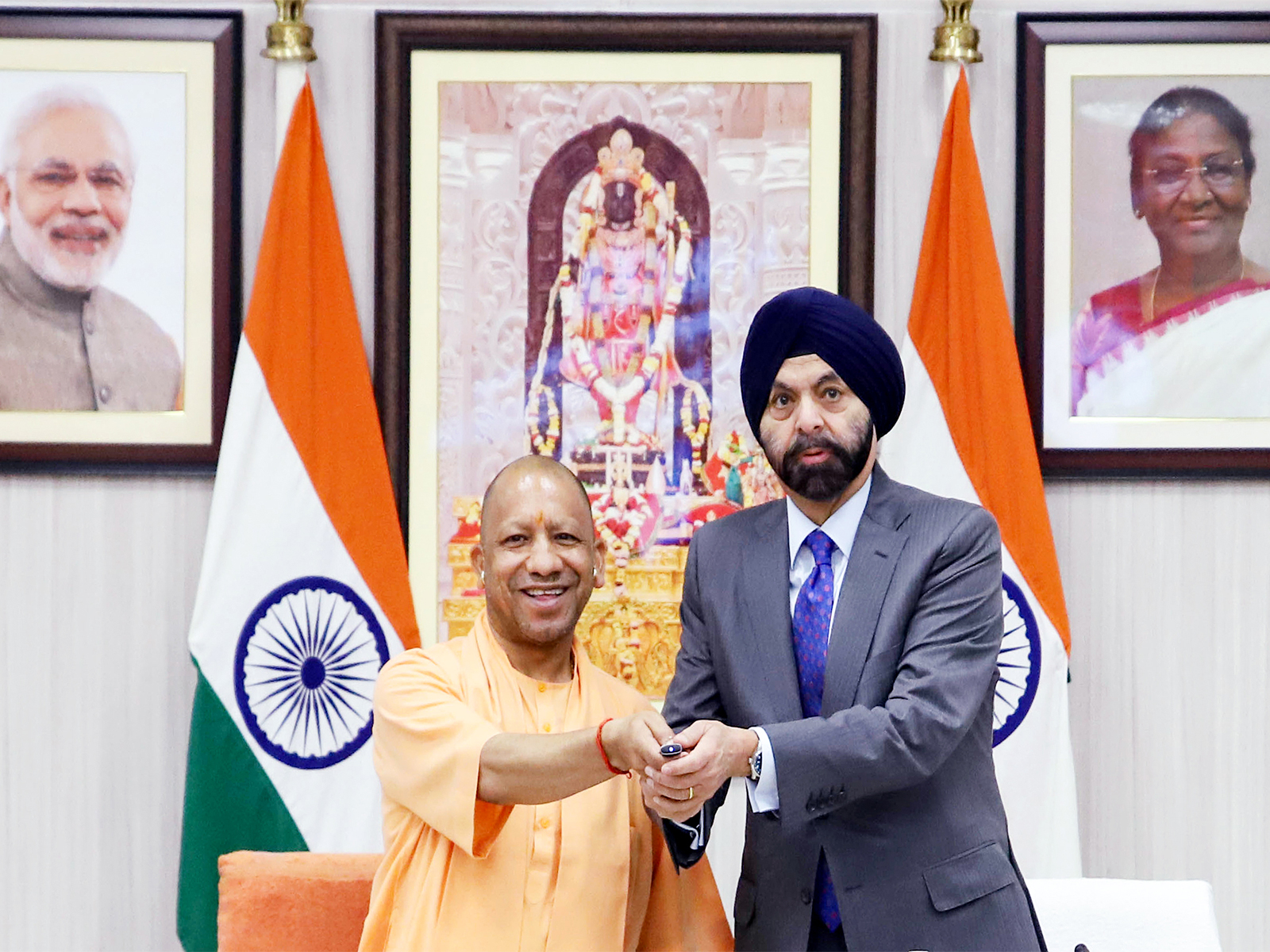 Chief Minister of UP, Yogi Adityanath and World Bank Group President Ajay Banga (File Photo/ANI)