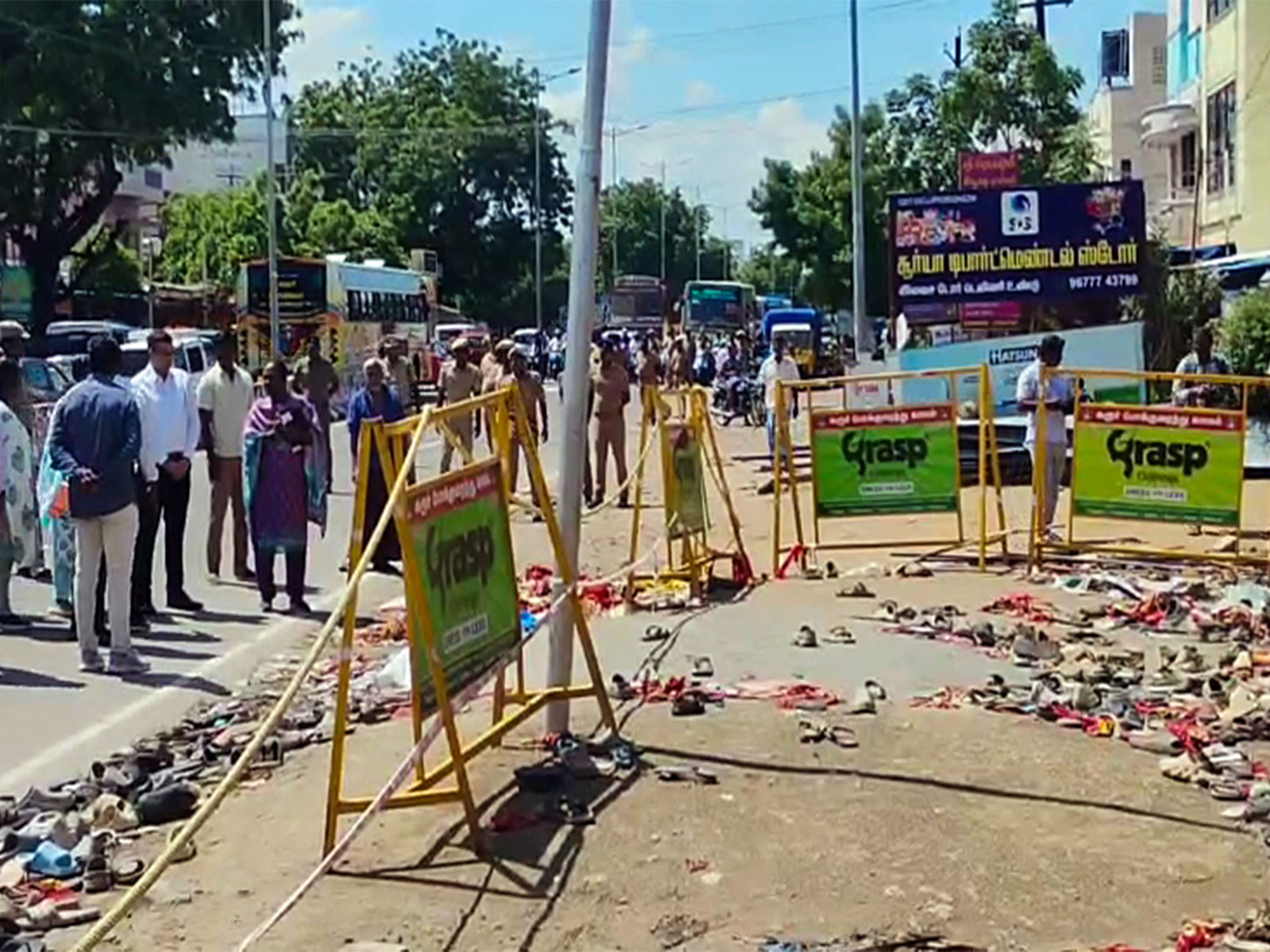 Site of the stampede incident in Karur (Photo/ANI)