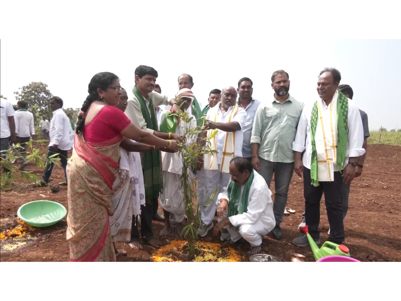 Former MP Joganpally Santosh Kumar participating in plantation drive (Photo/ANI)