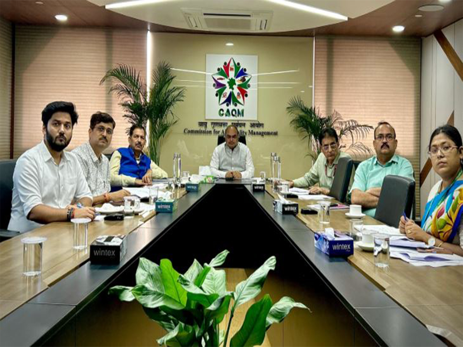 CAQM officials holding a meeting (Photo/ANI) CAQM officials holding a meeting (Photo/ANI)