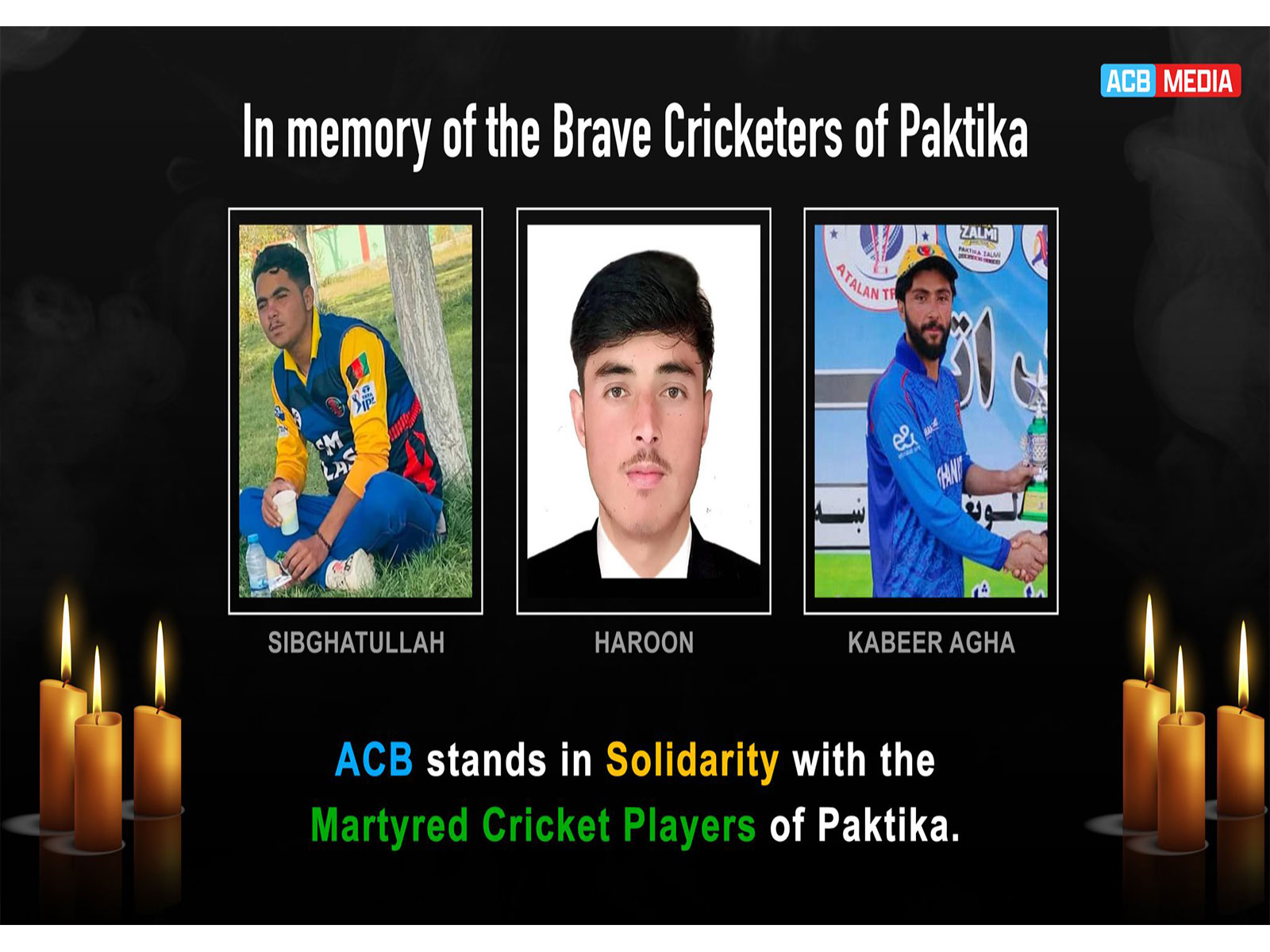ACB mourns loss of three players in Pakistani airstrikes (Photo/X@ACBofficials)