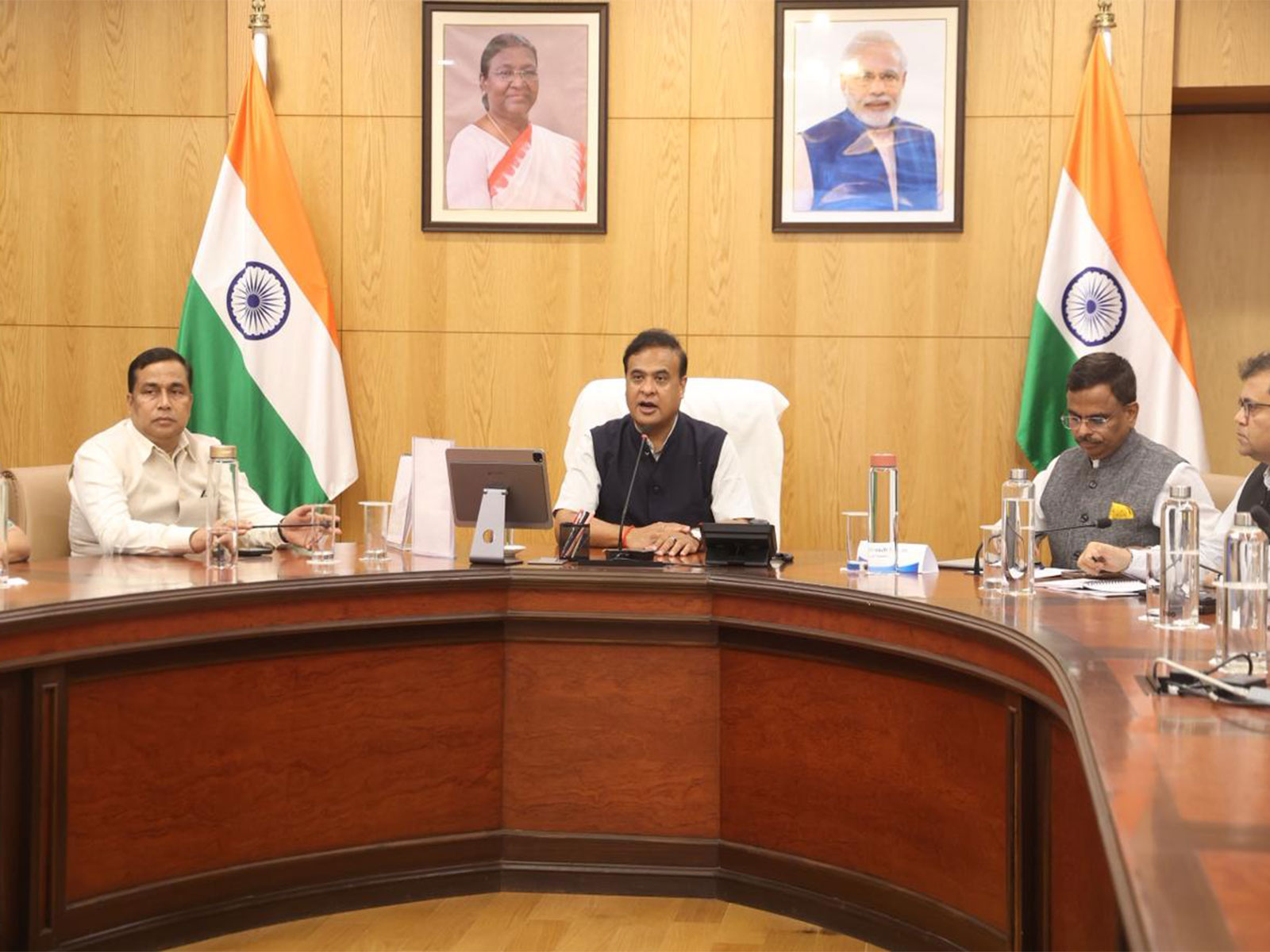 Assam Chief Minister Himanta Biswa Sarma during the video conference. (Photo/X)
