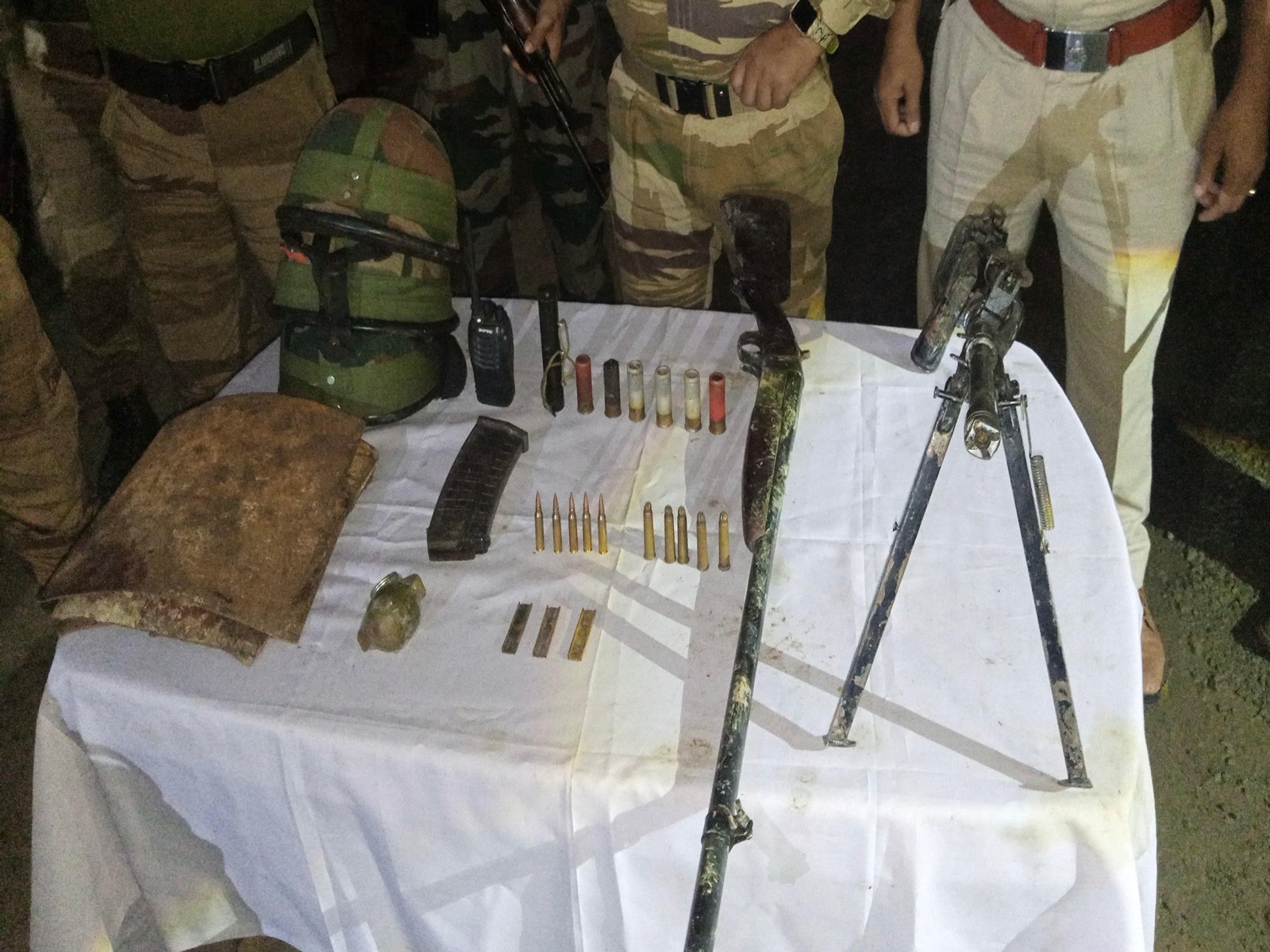 Seized arms and ammunition recovered in a joint operation in Manipur. (Photo/Assam Rifles)