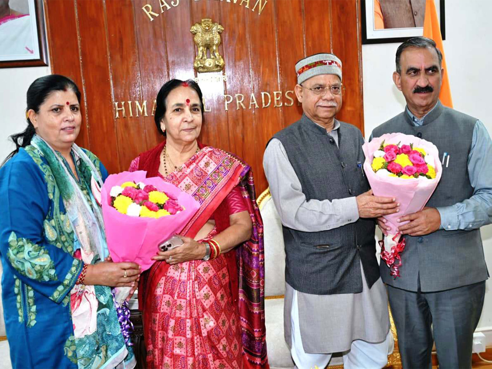 Himachal Pradesh Governor Shiv Pratap Shukla meets CM Sukhvinder Singh Sukhu (Photo/ANI)