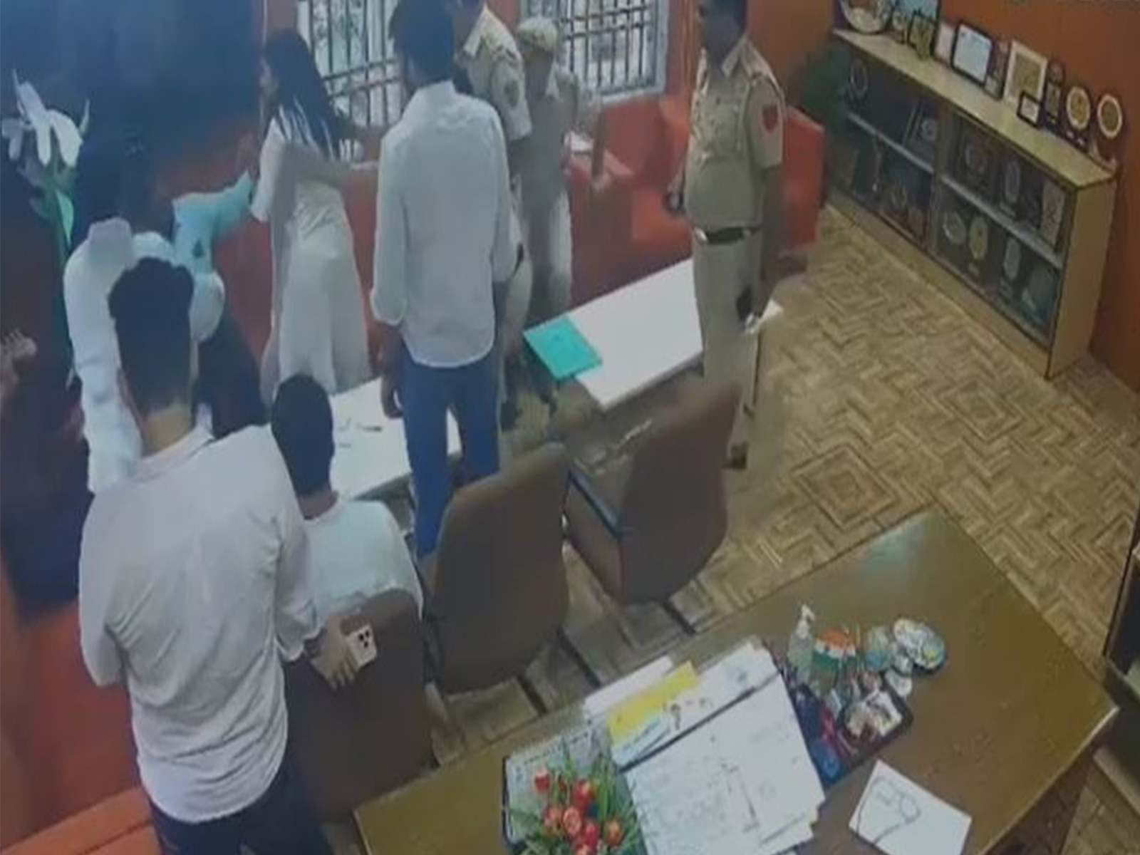 CCTV still of DUSU Joint Secretary Deepika Jha slapping Professor Sujit Kumar (File Photo/Ambedkar College) CCTV still of DUSU Joint Secretary Deepika Jha slapping Professor Sujit Kumar (File Photo/Ambedkar College)