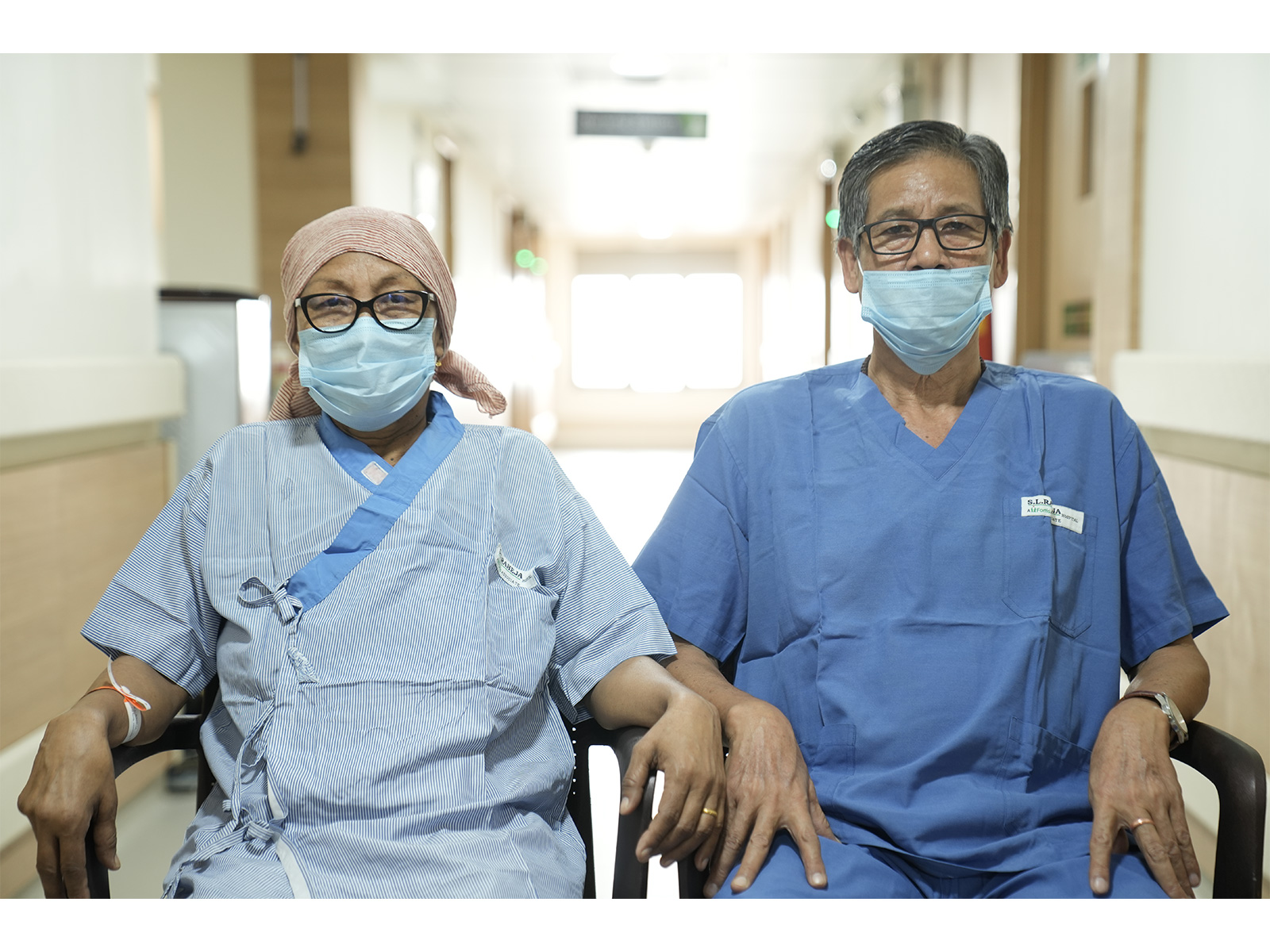 Patient (L) Mrs Bijayentimala Devi and her husband Mr. Khamba share a moment of relief after a successful bone marrow transplant at S.L. Raheja Hospital Mahim – A Fortis Associate