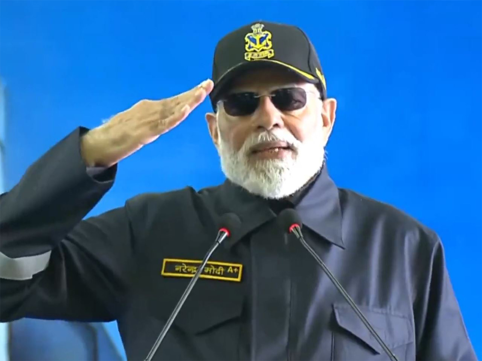 Prime Minister Narendra Modi on board INS Vikrant(Photo/ANI)