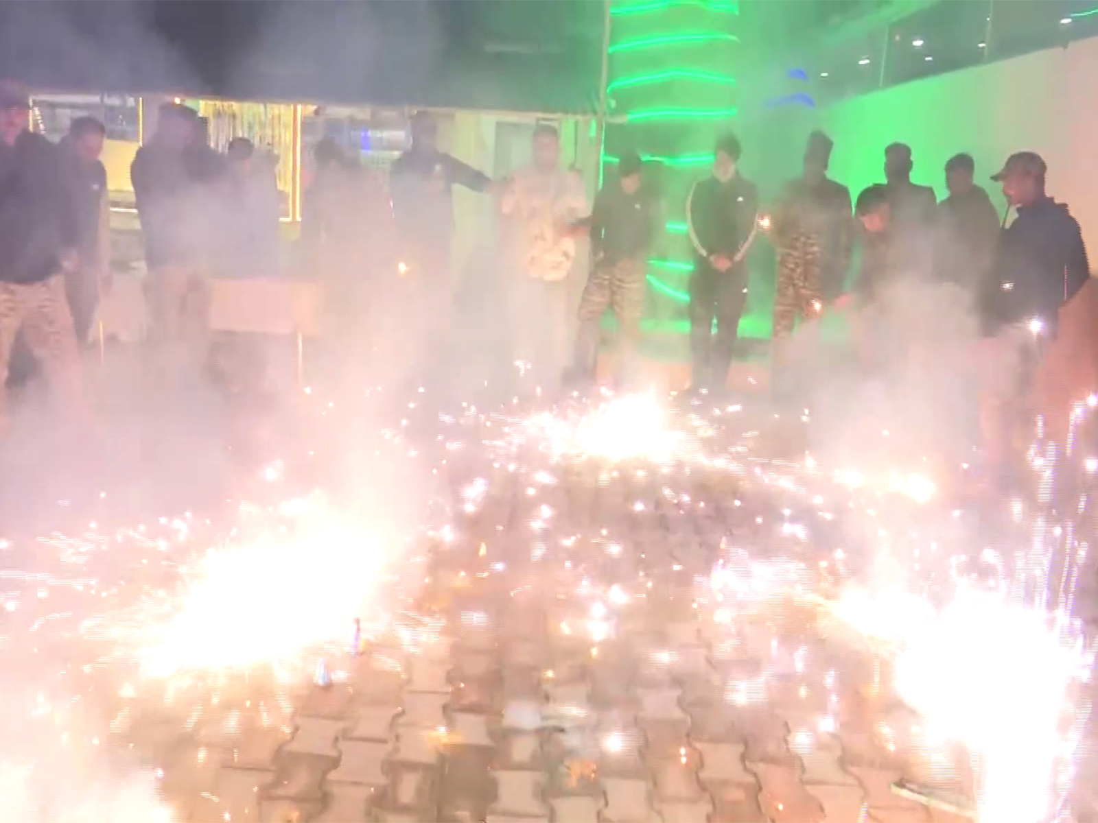 CRPF jawans celebrates Diwali in Anantnag (Photo/ANI)