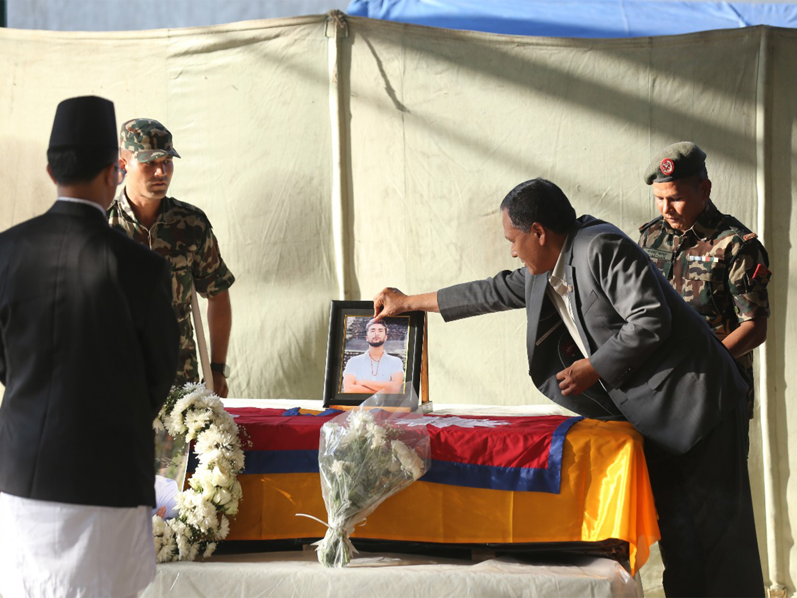 Officials pay respects to Nepali student killed in Hamas captivity (Photos/ANI)