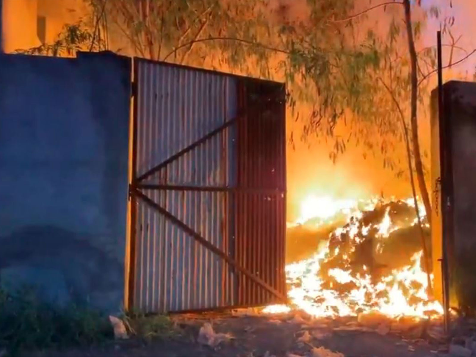 Fire breaks out at recycling material storage godown in Haryana's Ambala (Photo/ANI)