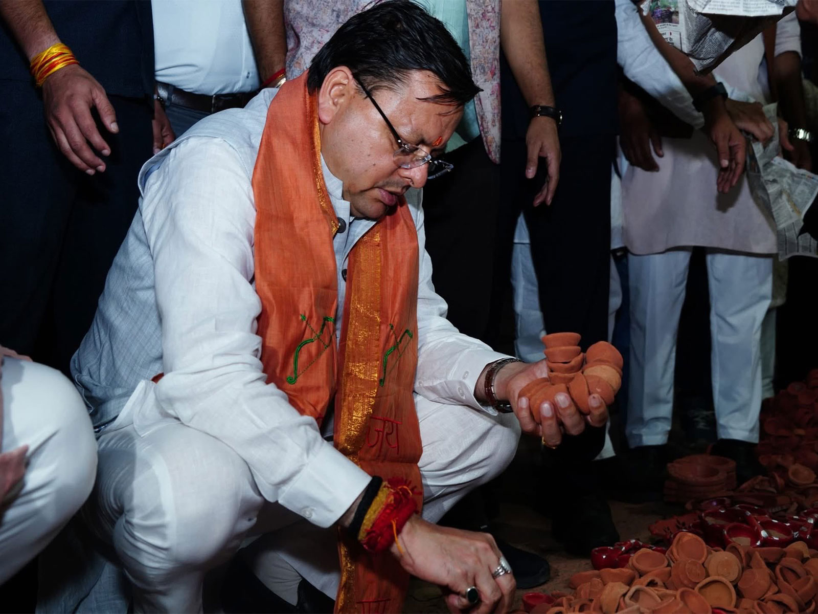 Uttarakhand Chief Minister Pushkar Singh Dhami in the Chakrata market (Photo: @pushkardhami/X)