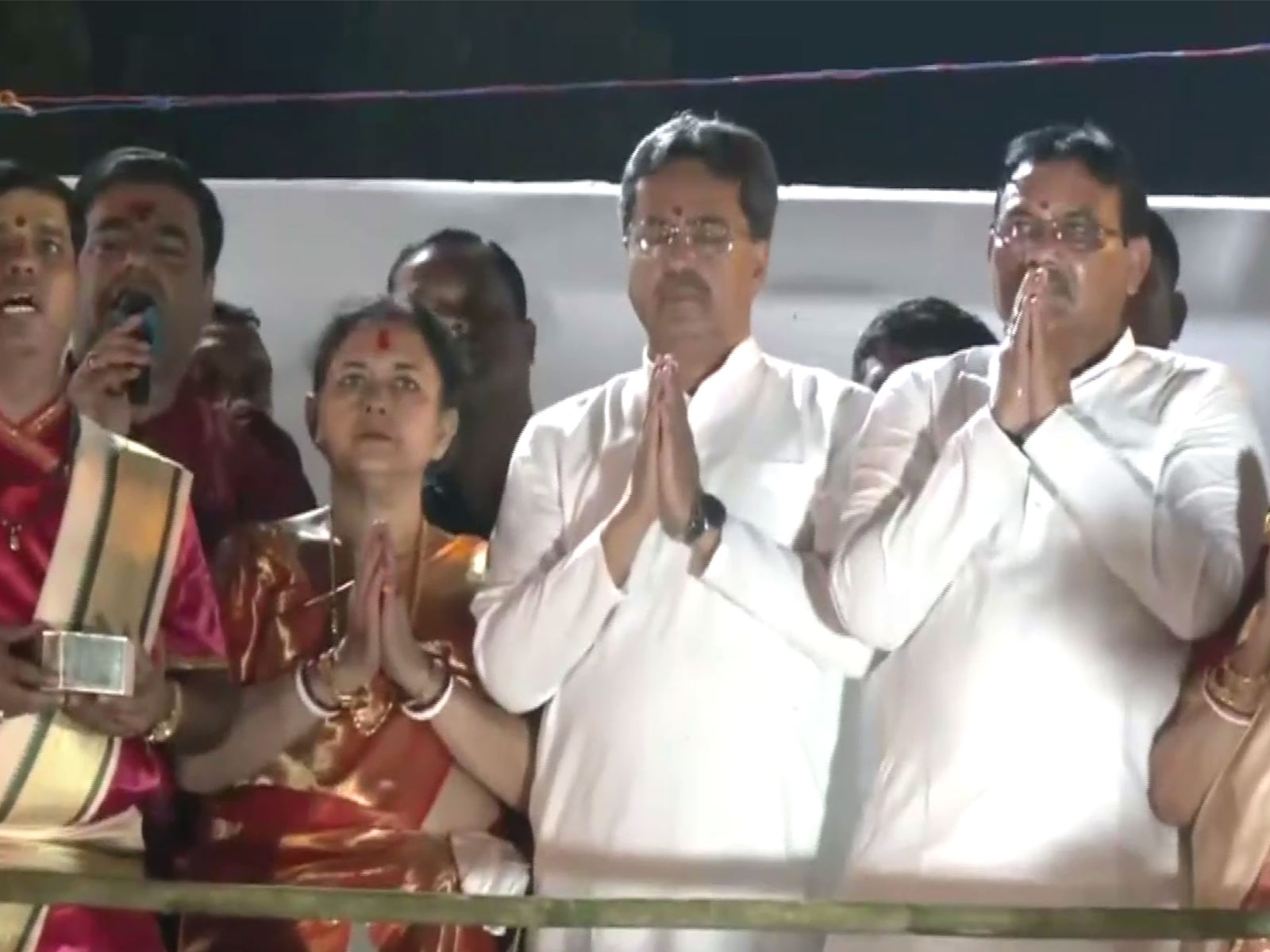 Tripura CM Manik Saha celebrates Diwali in Matabari Temple (Photo/ANI)