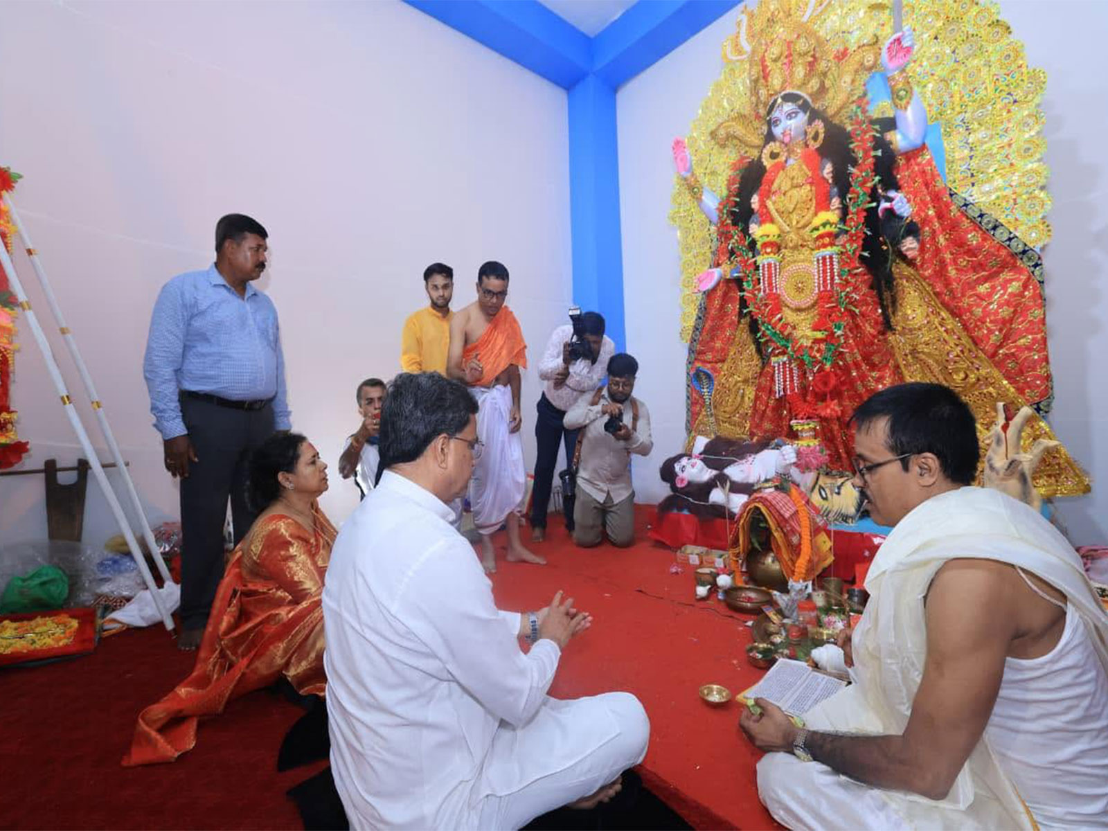Tripura CM  Manik Saha participates in Kali Puja celebrations (Photo/ANI)