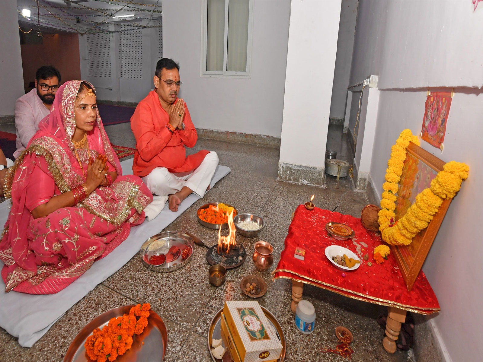Rajasthan Chief Minister Bhajan Lal Sharma offers prayers (Photo/X/@BhajanlalBjp)