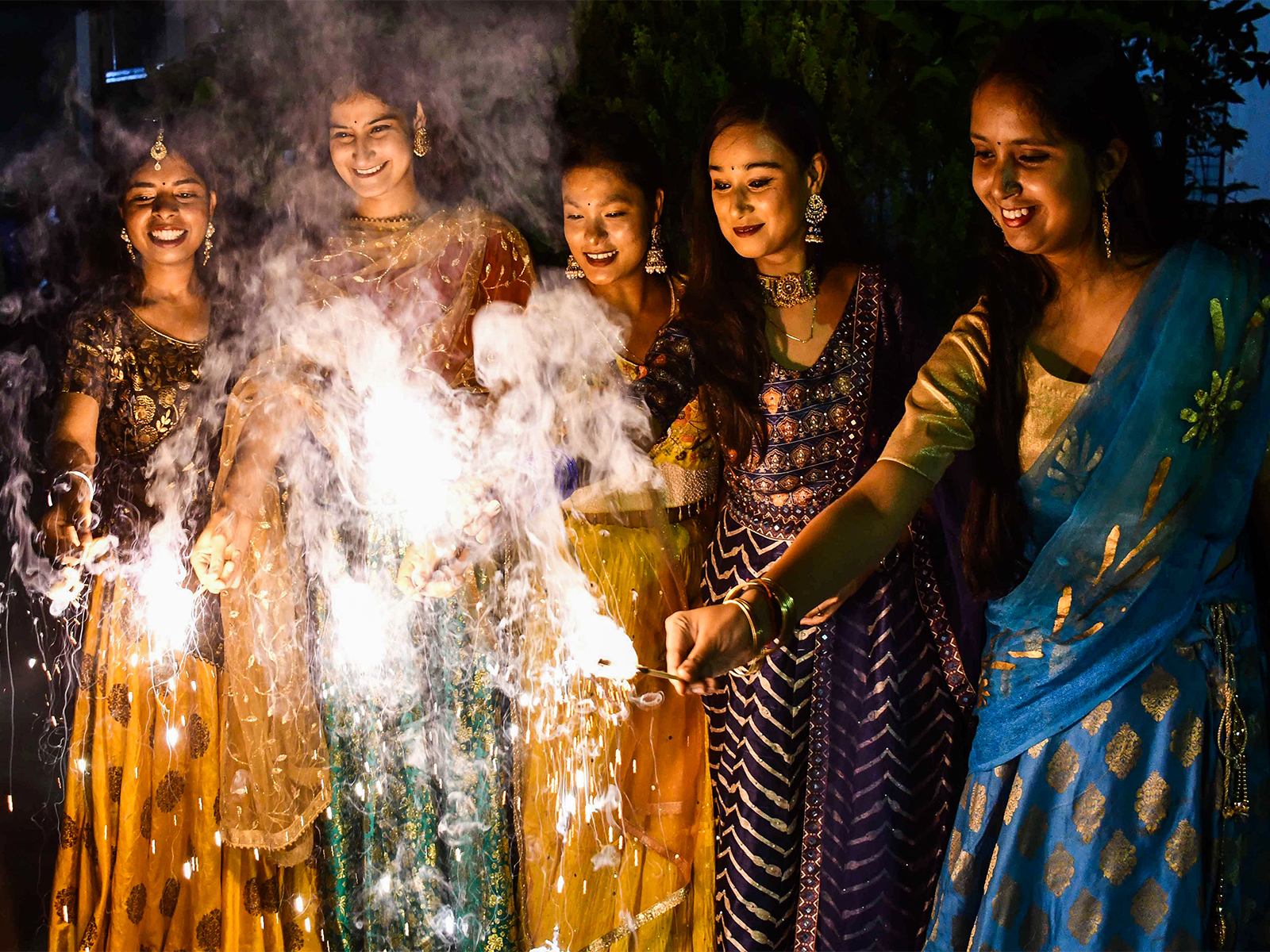 People celebrating Diwali (Photo/ ANI)