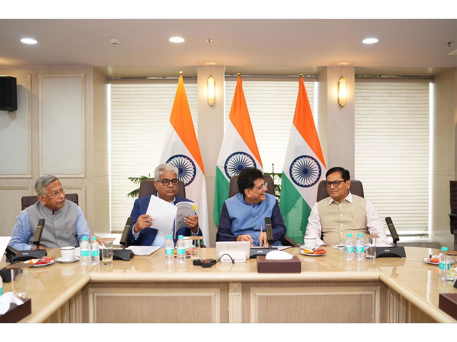 Union Ministers review progress of Vadhavan port project (Photo: Piyush Goyal/X)