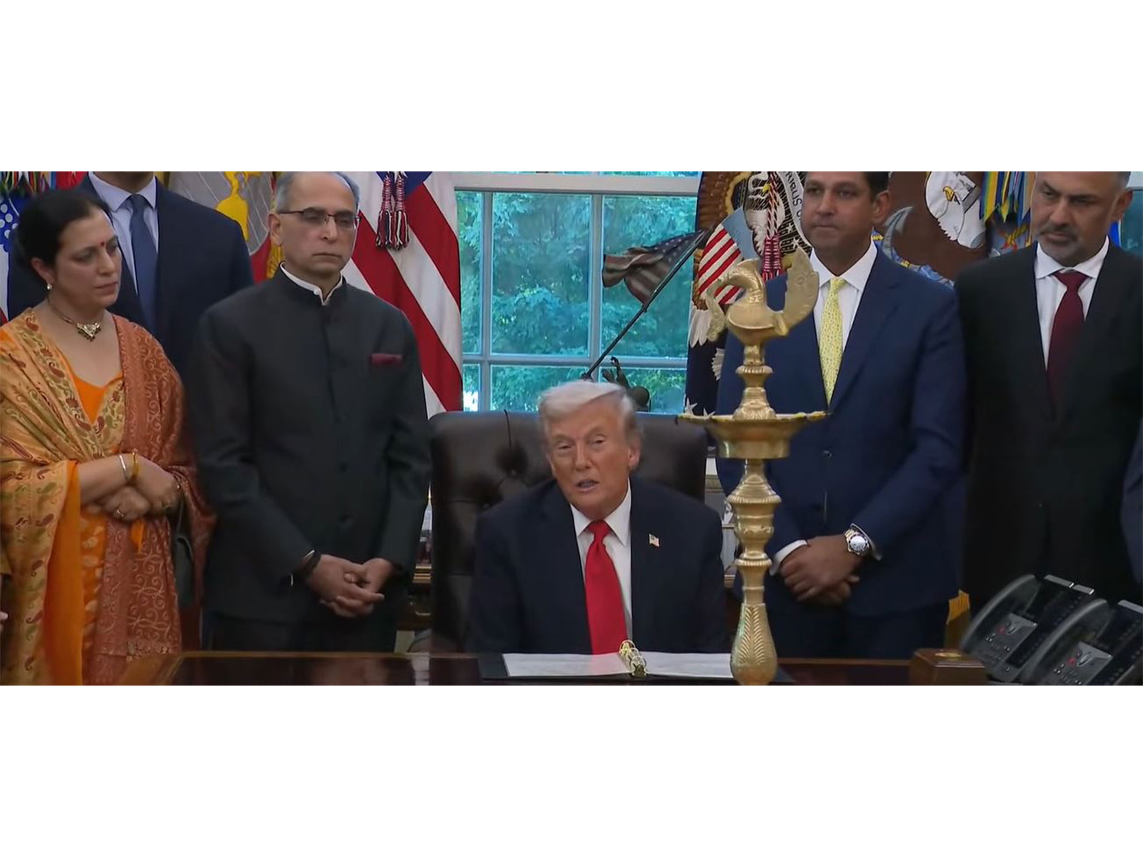 US President Donald Trump speaks at a Diwali celebration at the White House in Washington, DC (Image: The White House/YouTube)