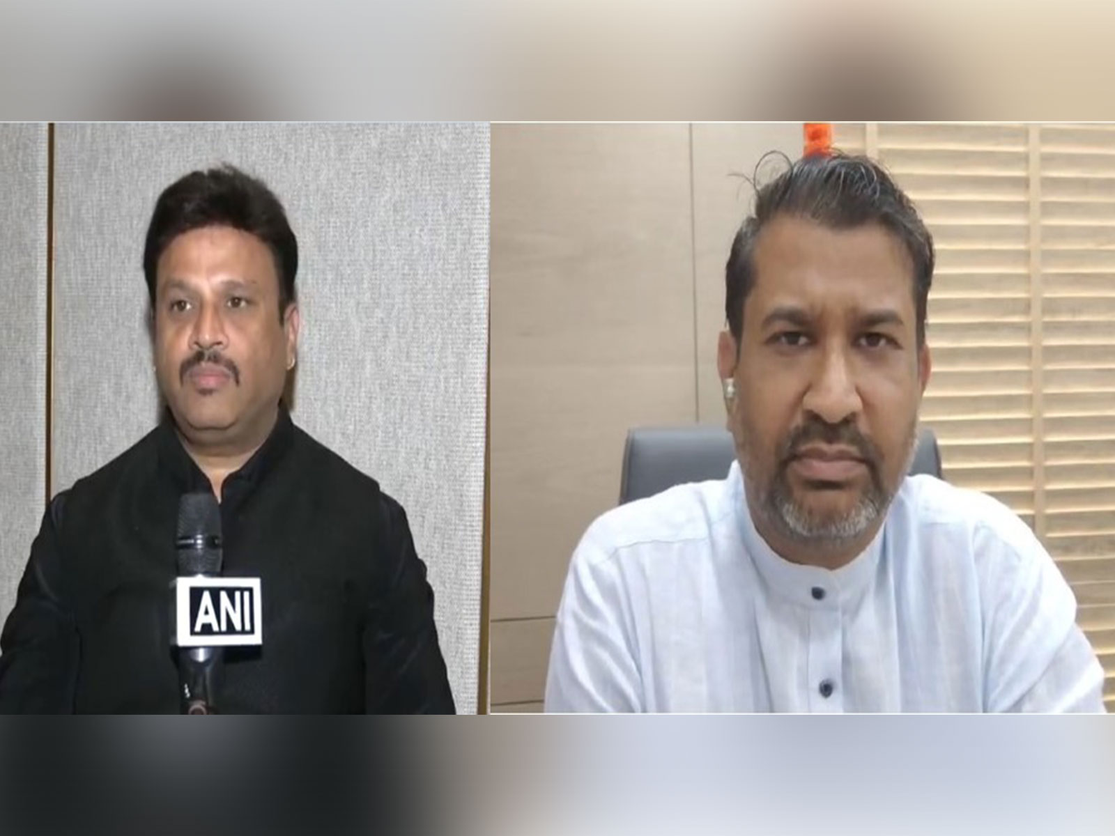 Rajesh Rokde, Chairman, All India Gem and Jewellery Domestic Council (Left), Ajay Kedia, Founder & Director, Kedia Commodities (Right) (Photo/ANI)
