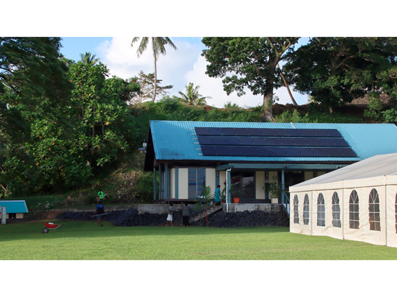 Installed solar panels in Bau Island as part of the Solarisation of the Fiji State House project funded by the India-UN Development Partnership Fund (Photo/ UNDP)