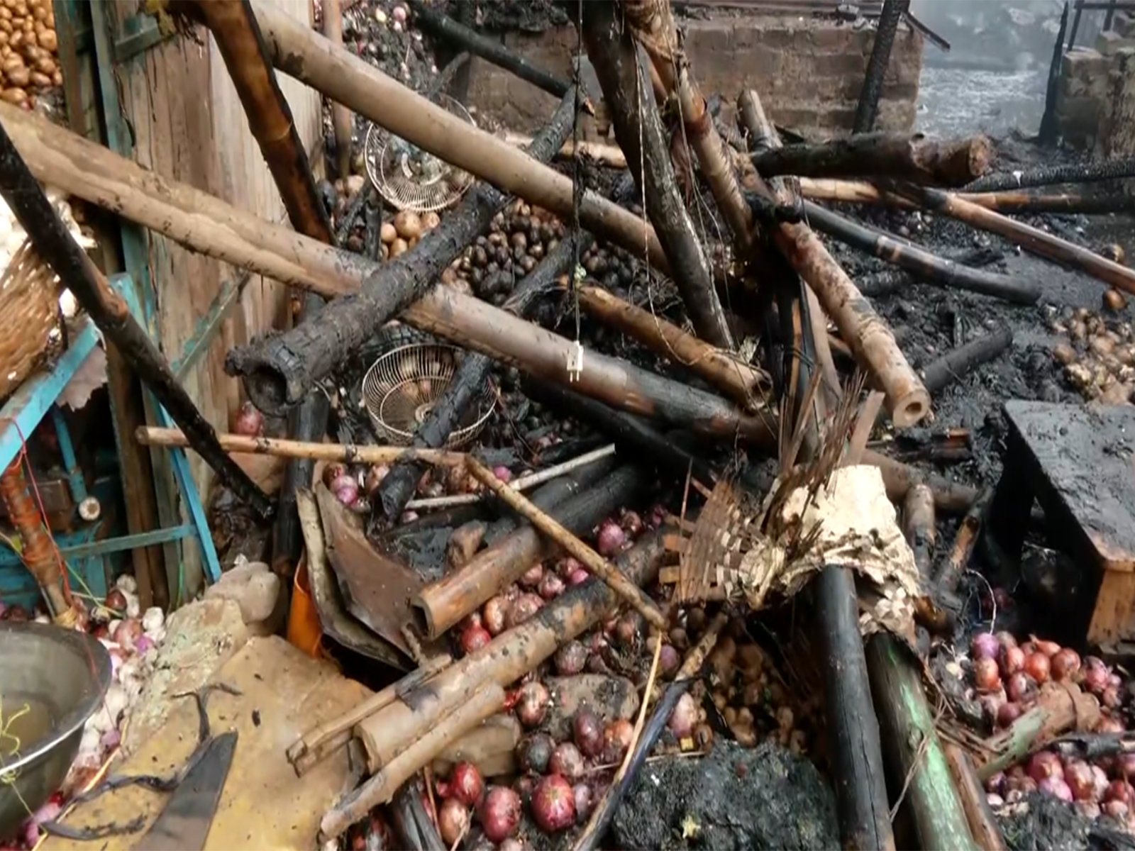 Vegetable market left charred after fire (Photo/ANI)