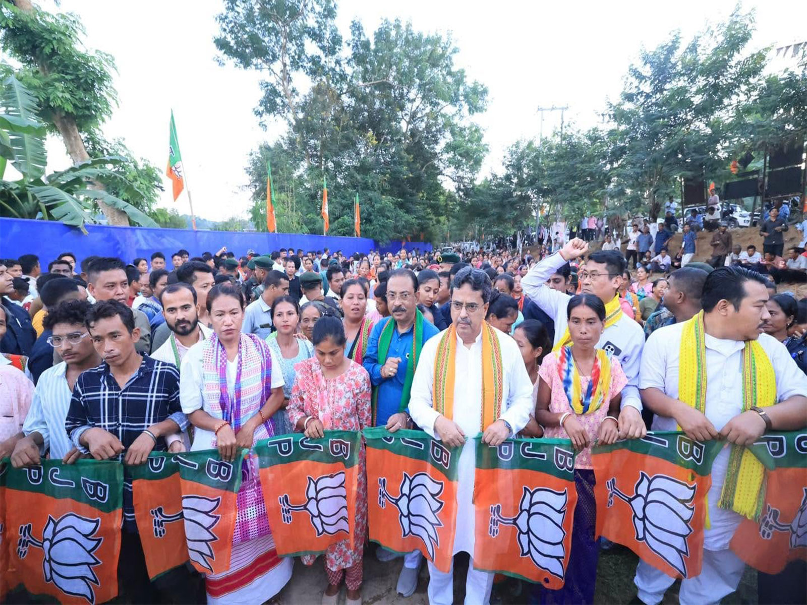 Tripura CM Manik Saha inaugurates new party office in Takarjala (Photo: ANI)
