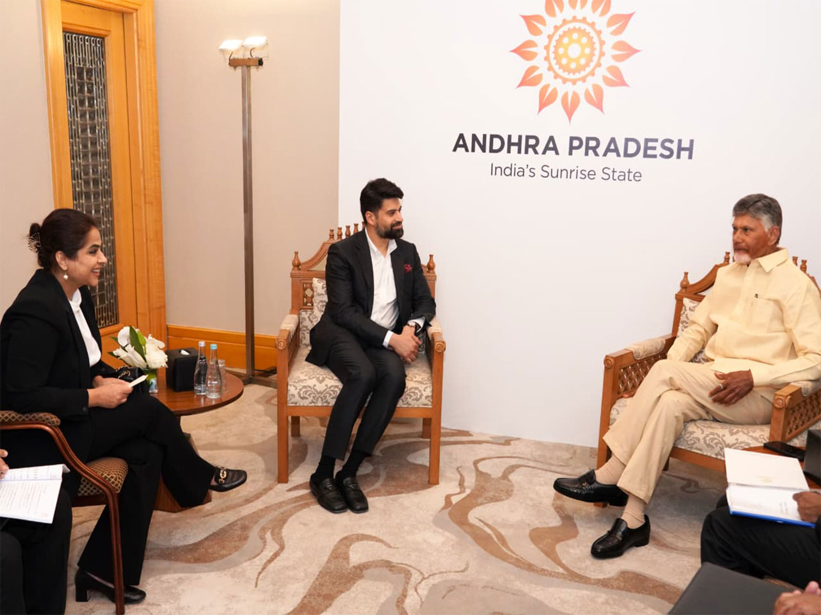 Andhra Pradesh CM N Chandrababu Naidu meets Sobha Group Chairman (Photo/Andhra Pradesh CMO)