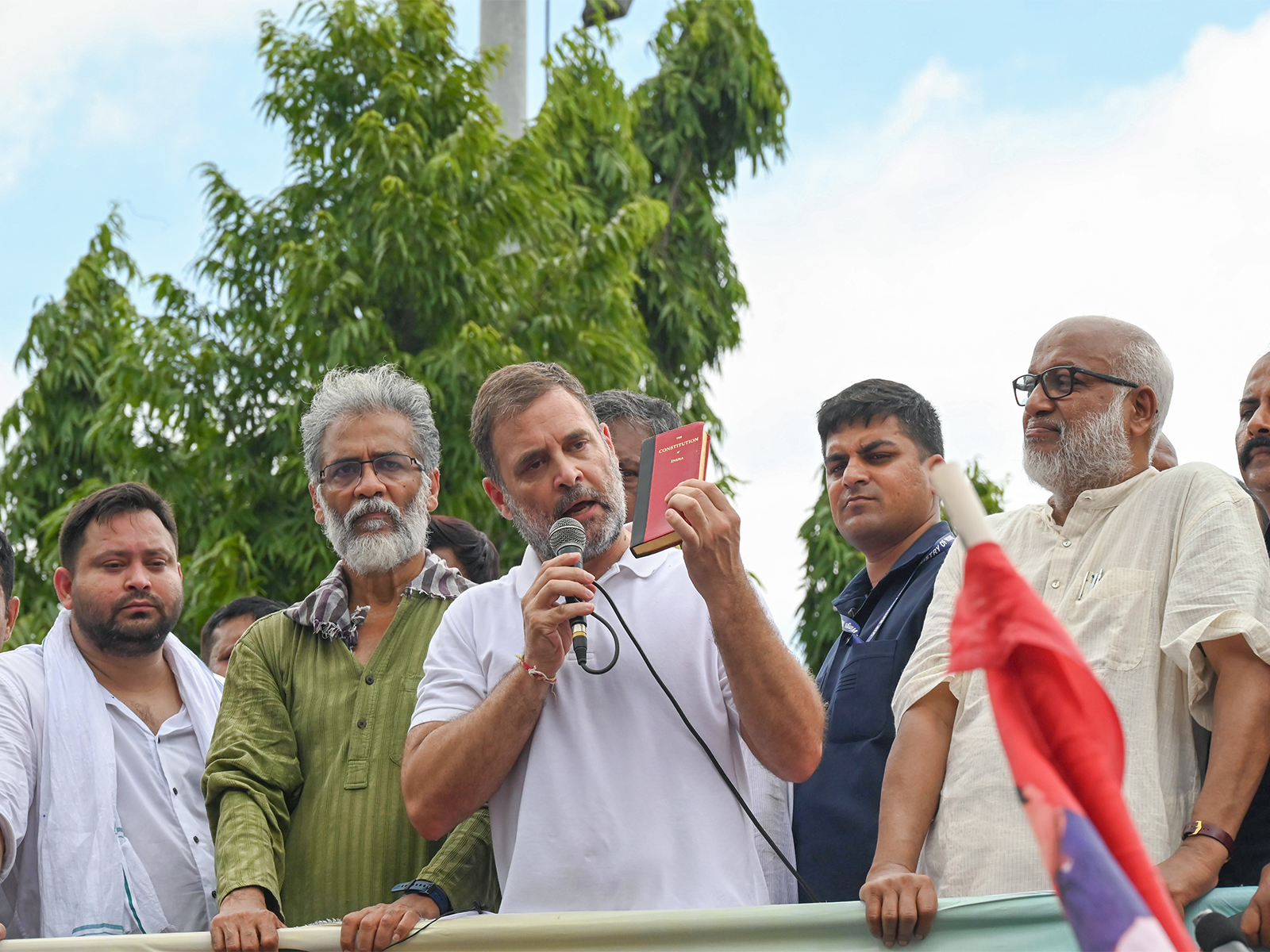 Mahagathbandhan leaders at a poll rally (File Photo/ANI)