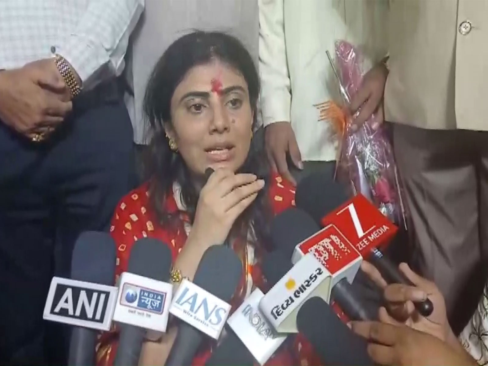 Gujarat minister for Primary, Secondary and Adult Education Rivaba Jadeja. (Photo/ANI)