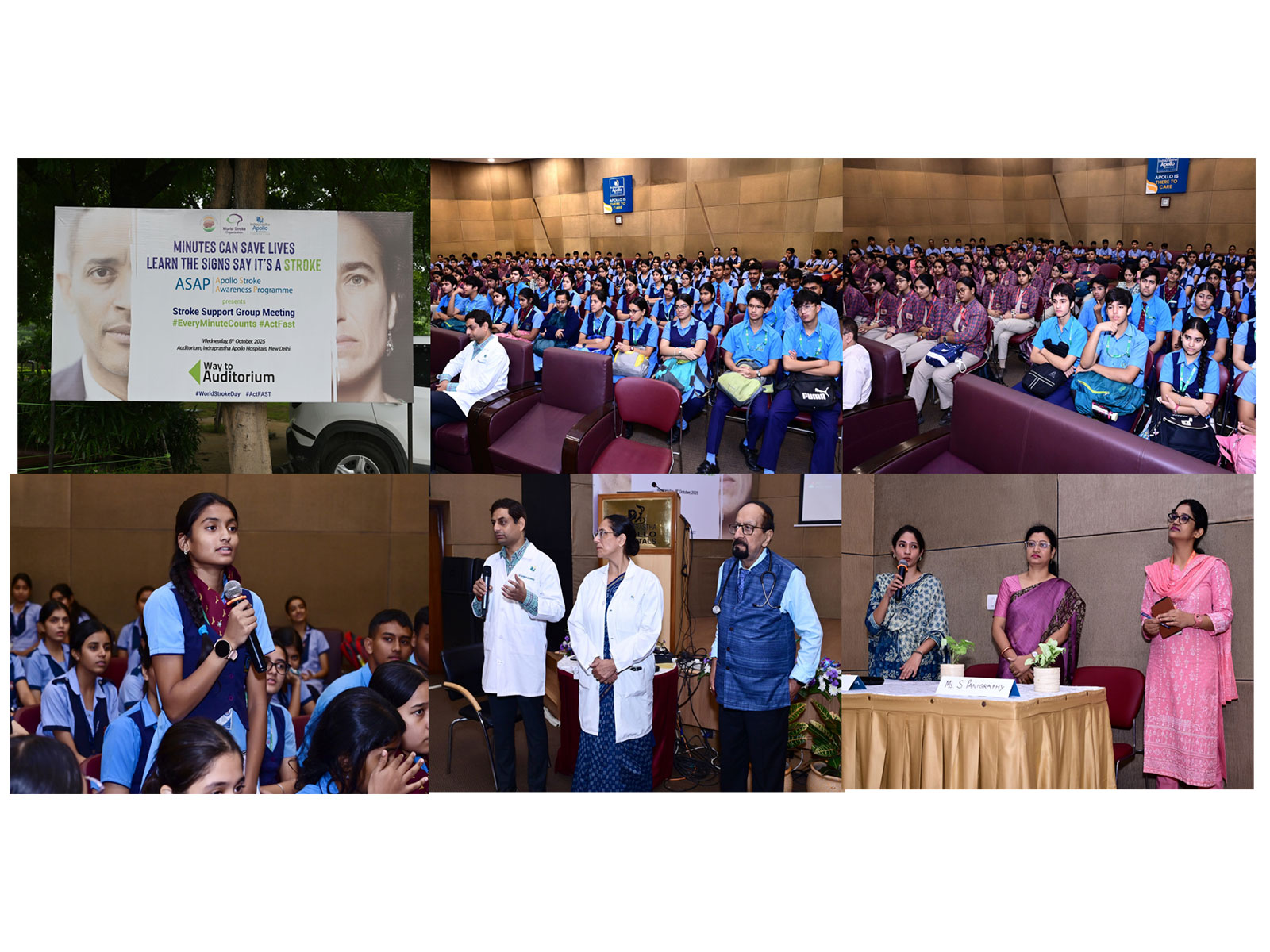 Students attend the ‘Apollo Stroke Awareness Programme (ASAP)’ at Indraprastha Apollo Hospitals to learn about early stroke recognition and timely care