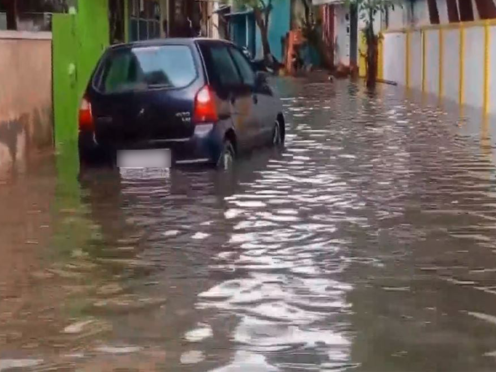 Waterlogging due to heavy rain in Puducherry (Photo/ANI)