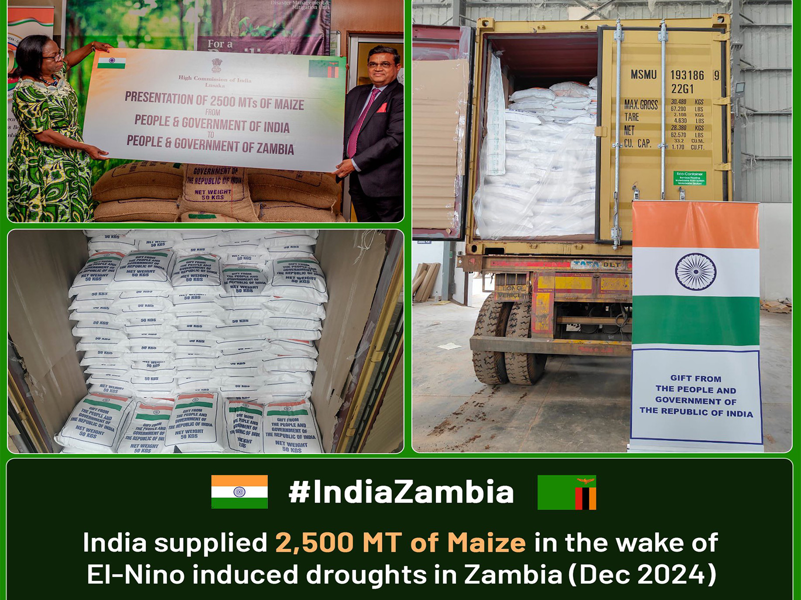 Indian aid to Zambia (Photo/ X@DrSJaishankar)
