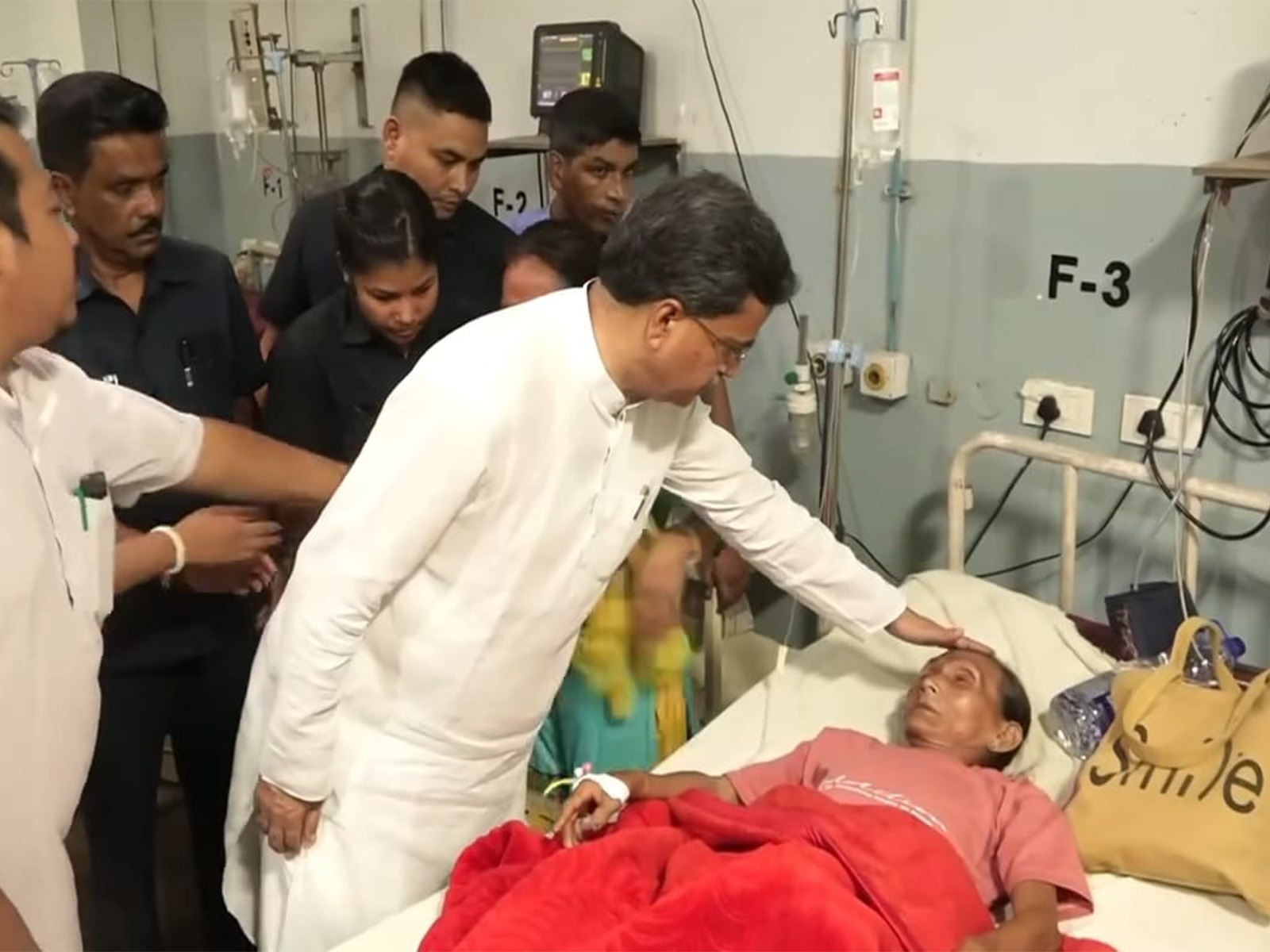 Tripura CM Manik Saha visits injured after attack during strike (Photo/ANI)