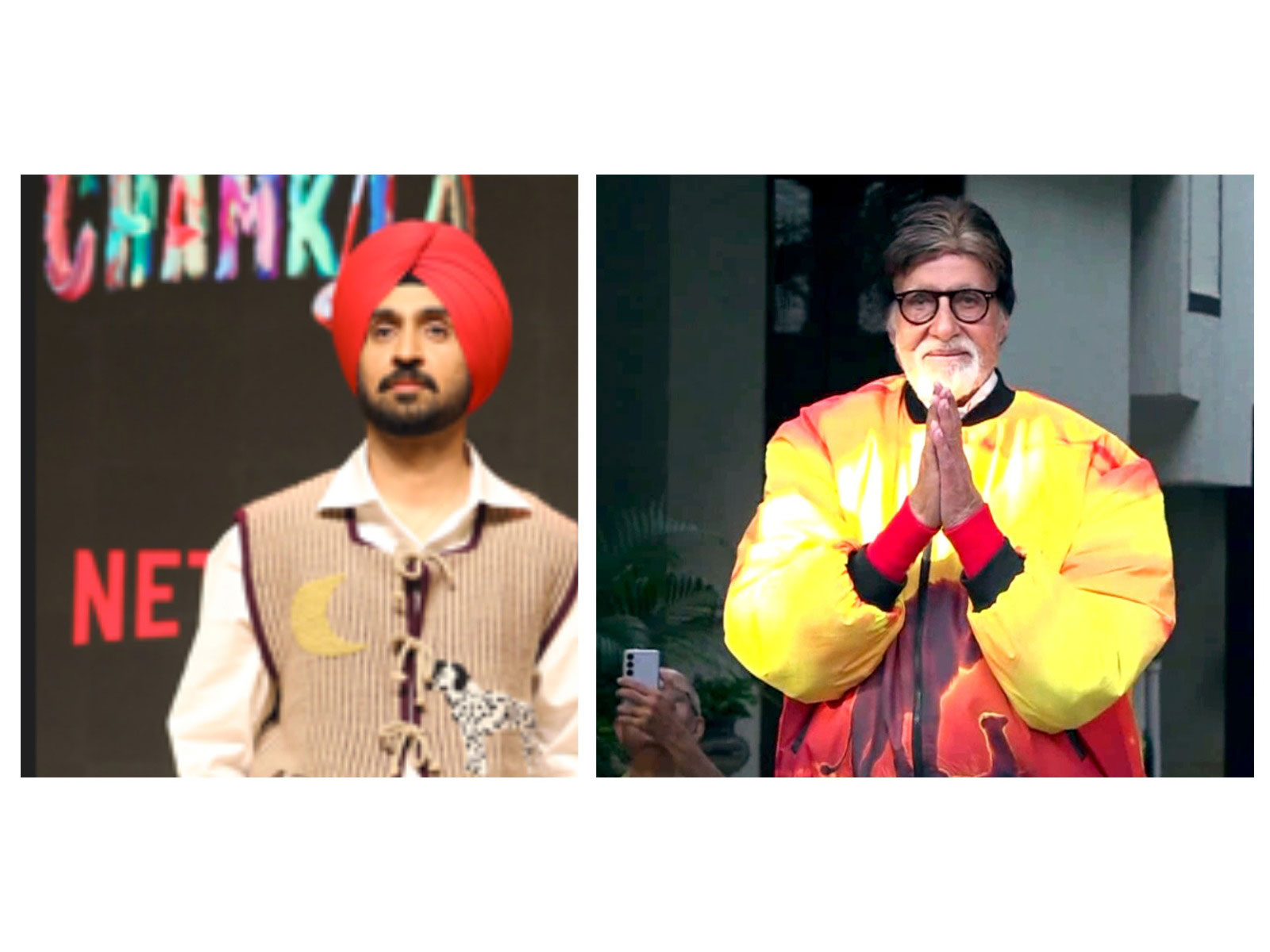 Megastar Amitabh Bachchan and actor Diljit Dosanjh (Image source: ANI)