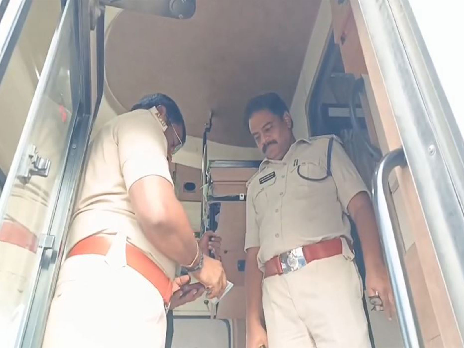 Nellore officials inspecting buses following Kurnool bus accident (Photo/ANI)