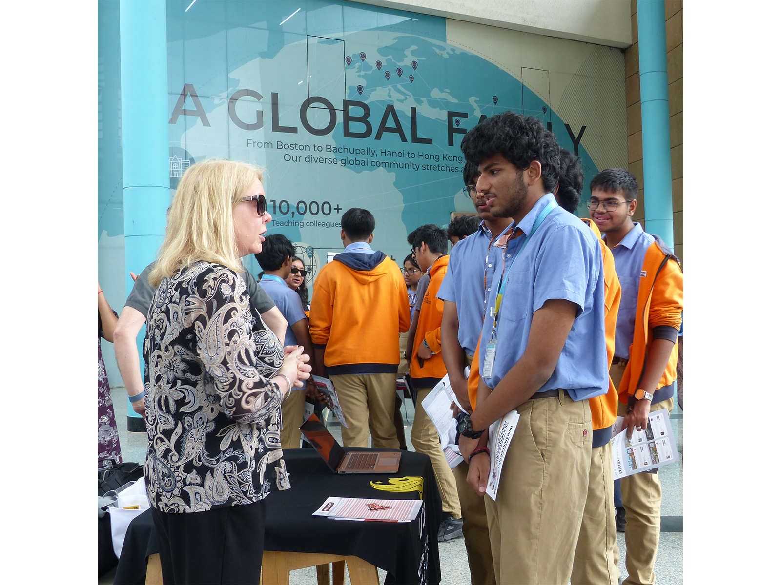 Foreign university reps engage with students at Oakridge Bachupally, sharing insights as part of the University Fair hosted on campus