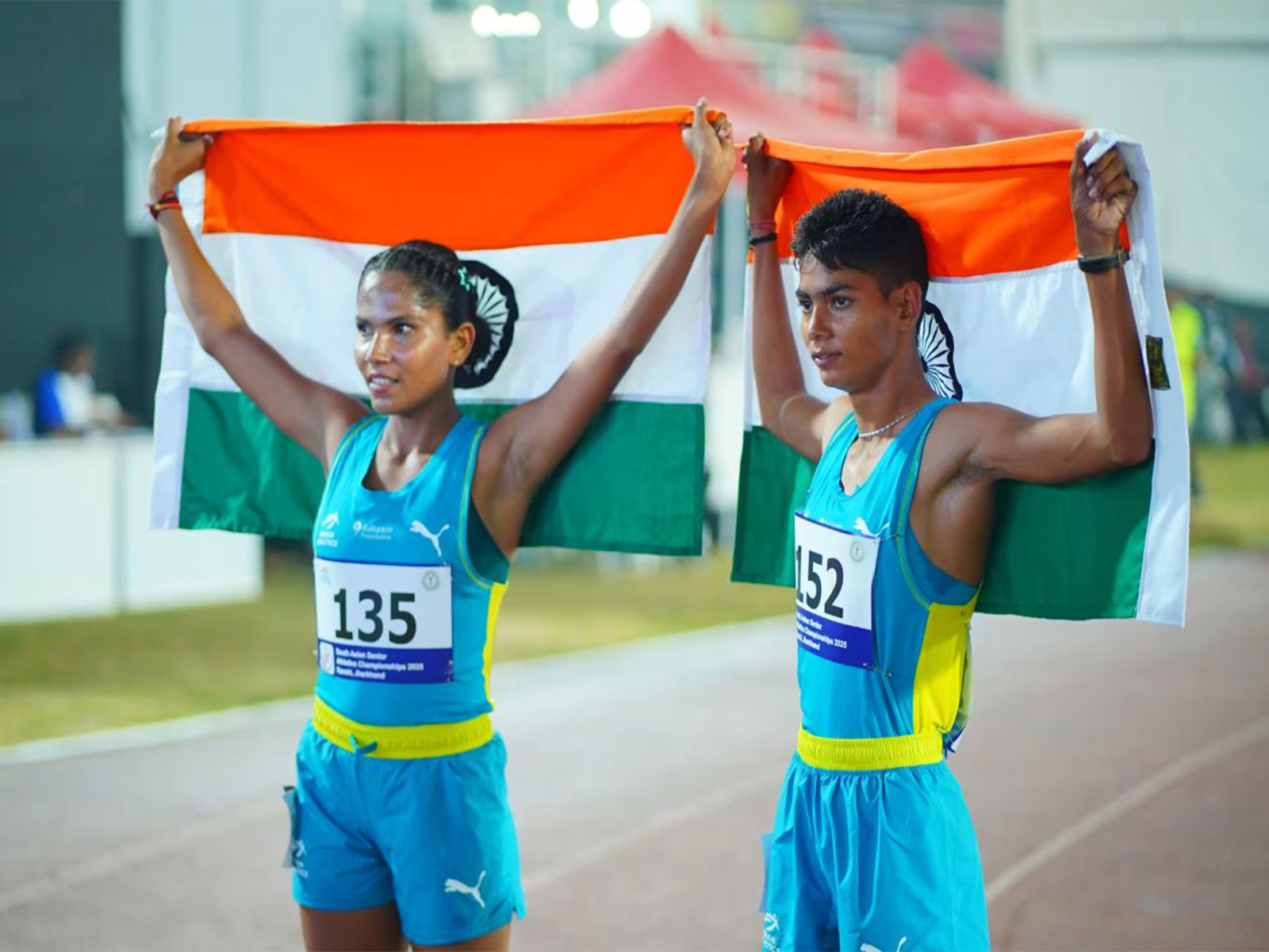 Team India added 18 medals on Day 2 in South Asian Athletics C'ships. (Photo:  South Asian Athletics Championships 2025/Olympics.com)