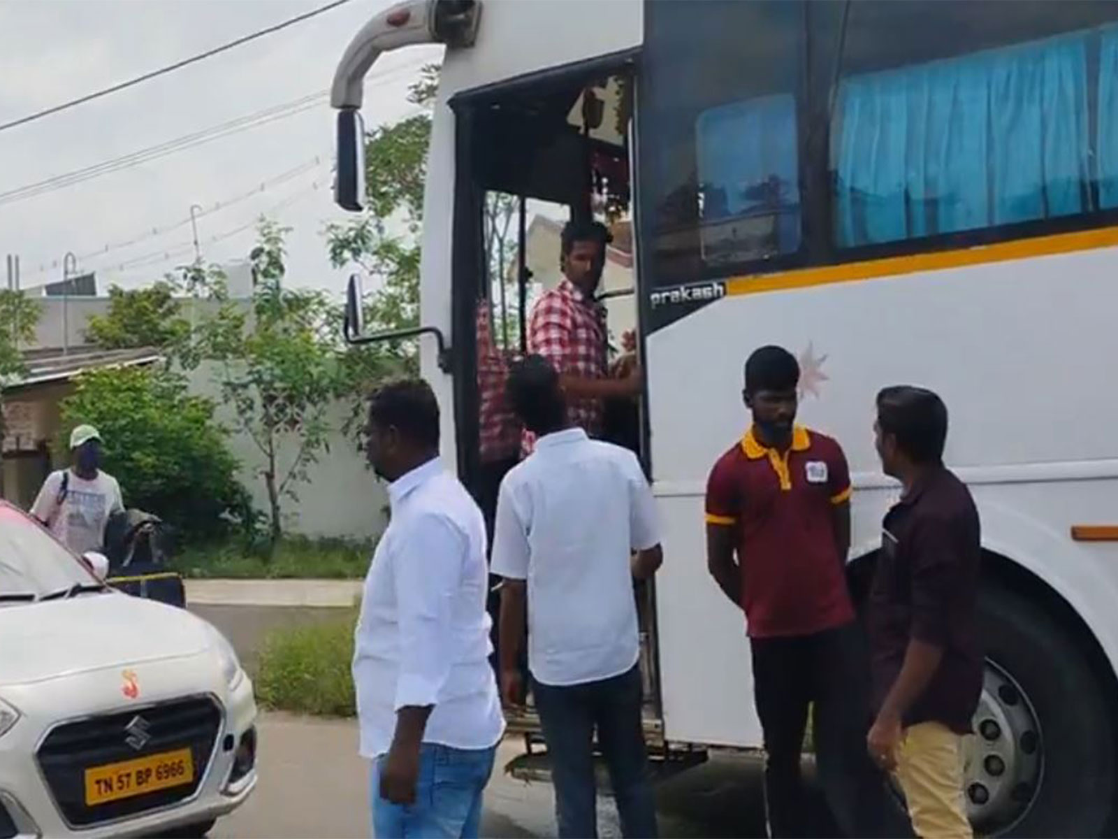 Karur tragedy victims’ families being transported to Chennai to meet TVK leader Vijay (Photo/ANI)