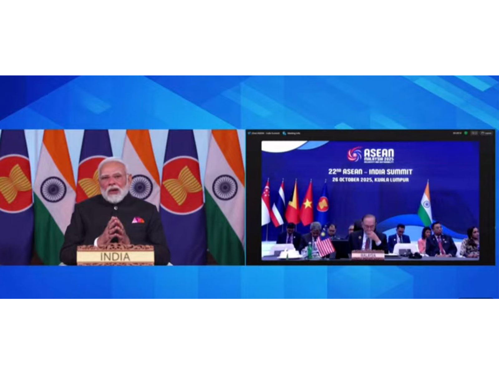 Prime Minister Narendra Modi virtually addressing 22nd ASEAN-India summit (Photo credit/YouTube/MEA)