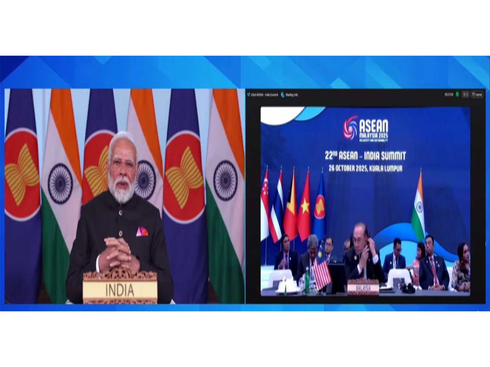 Prime Minister Narendra Modi virtually addressing 22nd ASEAN-India summit (Photo credit/YouTube@MEA)