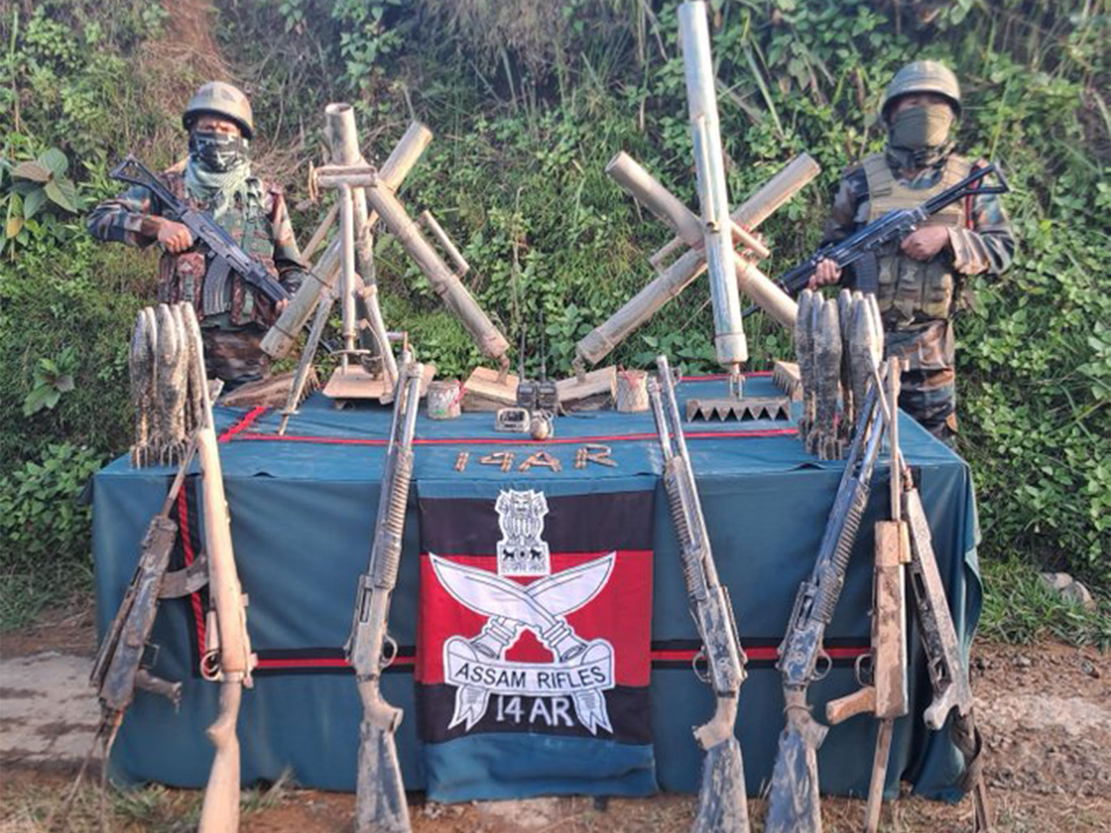 Assam Rifles recover arms, ammunition and war-like stores from Champhai (Photo: Assam Rifles/X)