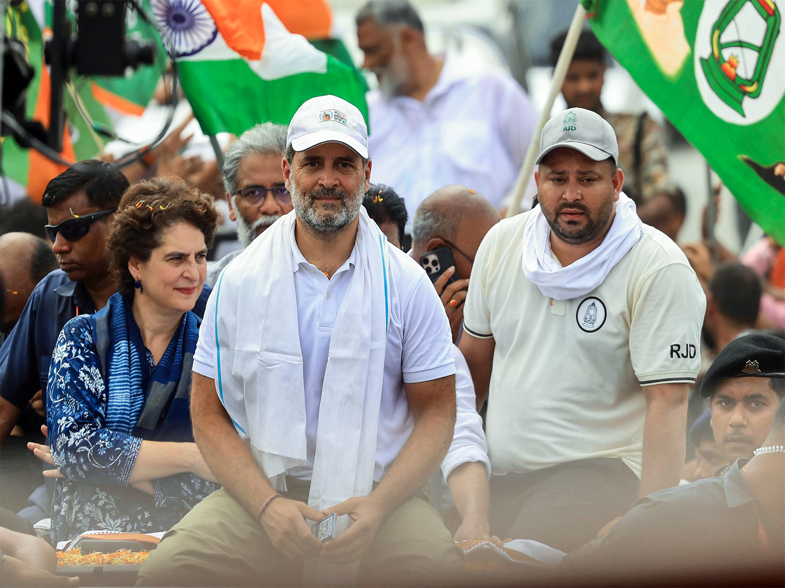 Lok Sabha Lop Rahul Gandhi and RJD leader Tejashwi Yadav (Photo/ANI)