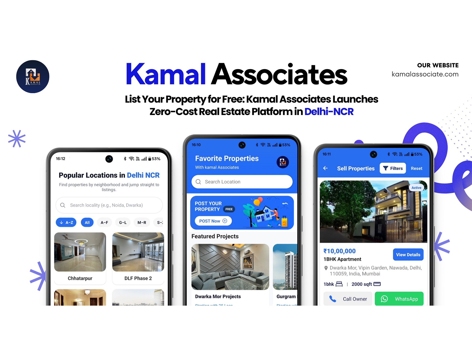 List Your Property for Free: Kamal Associates Launches Zero-Cost Real Estate Platform in Delhi-NCR
