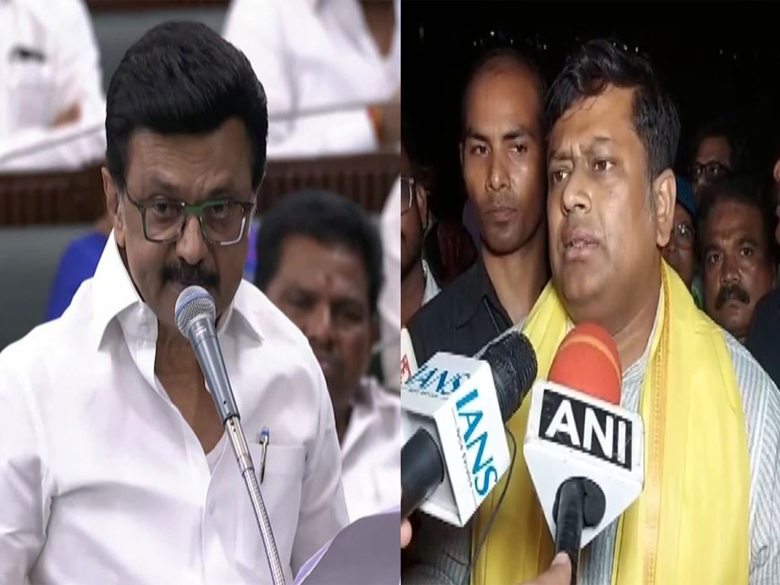 Tamil Nadu CM MK Stalin and Union MoS Sukanta Majumdar (Photo/ANI)