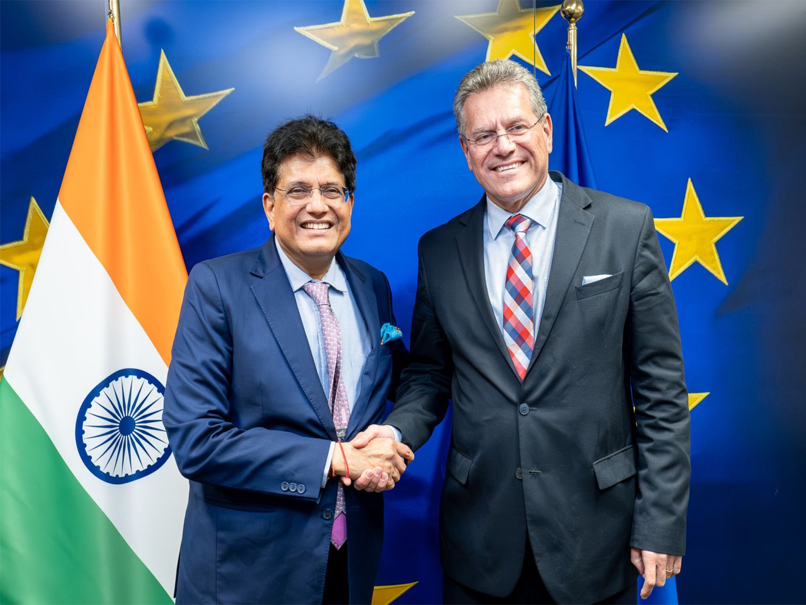 Piyush Goyal met EU Commissioner Maroš Šefčovič (Photo- X@piyushgoyal)